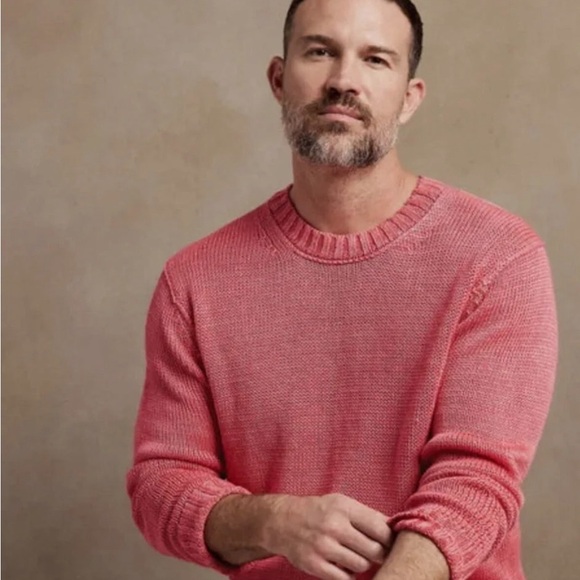 NWT Men’s Nantucket Red Linen Sweater - Size L - Picture 1 of 10